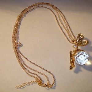 Crystal Rhinestone Fairy 2~ Strand Pendant Necklace New!